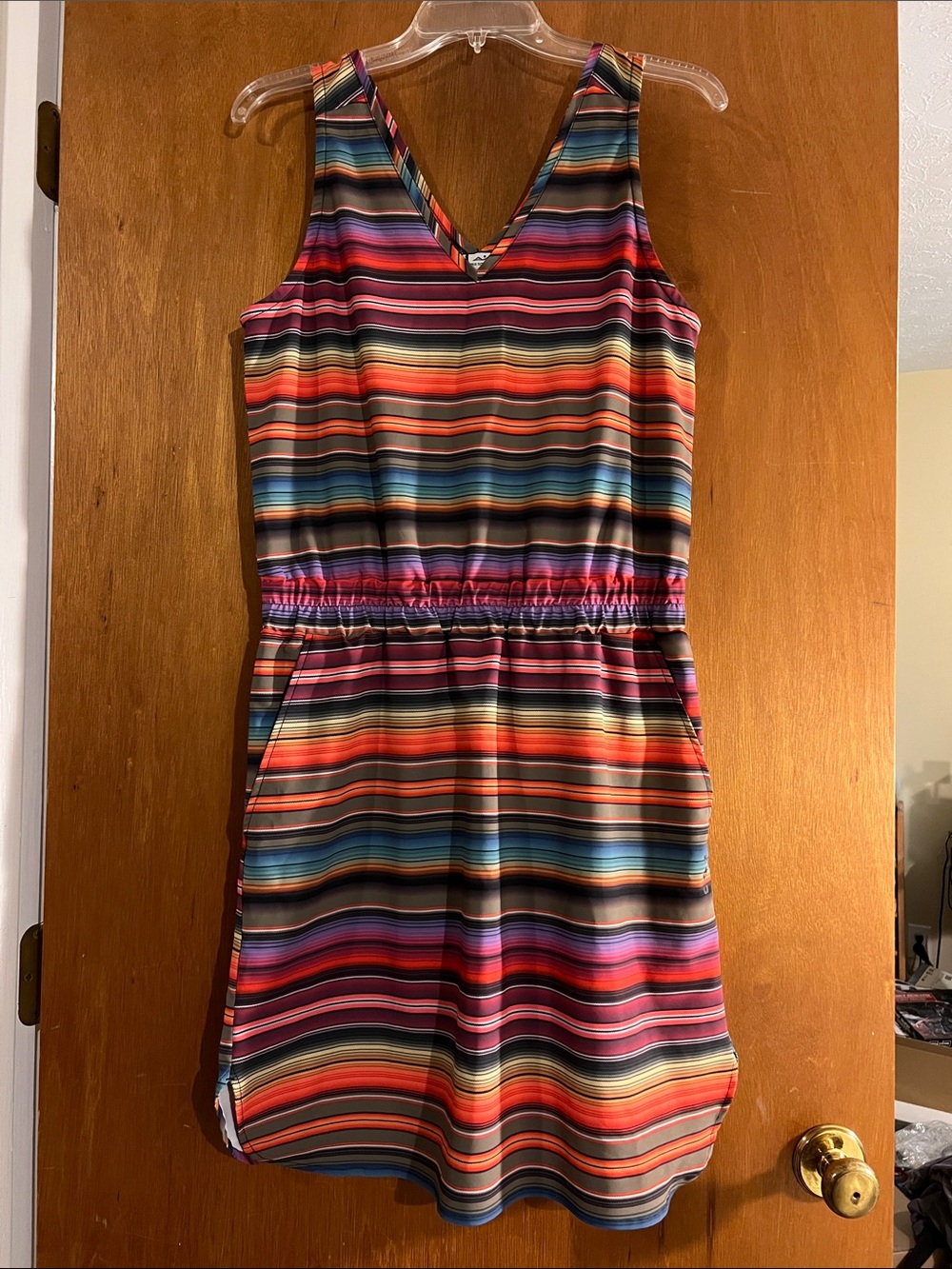 Kavu Multicolor Striped V-Neck Sleeveless Dress